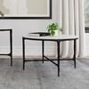 Hermas 710738 Round Genuine Marble Top Metal Coffee Table - White image 6