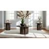 Cayenne 710778-S3 3-piece Solid Mango Wood Coffee Table Set - Walnut image 2