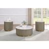 Jason 711418-S3 3-piece Round White Marble Coffee Table Set - Greige image 2