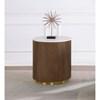 Jason 712417 Round White Marble Top End Table - Honey Brown image 5
