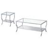 Saide 720338-S2 2-piece Glass Top Coffee and End Table Set - Chrome image 1