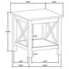 Skyview 722087 Square Pine Wood End Table with Shelf - White image 2
