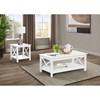 Skyview 722087 Square Pine Wood End Table with Shelf - White image 4