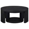 Sweeney 722820 2-piece Round Wood Occasional Nesting Table Set - Black image 2