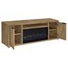 Fuller 722852 60-inch 2-door TV Stand Fireplace Media Console - Mango image 5