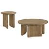 Adina 722938-S2 2-piece Round Coffee Table Set - Distressed Light Brown image 3