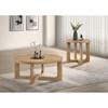 Kessler 735988-S2 2-piece Round Sculptural Wood Coffee Table Set - Light Oak image 3