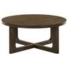 Kessler 735998-S3 3-piece Round Sculptural Wood Coffee Table Set - Brown image 2