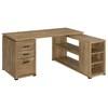 Yvette 800786 60-inch 3-drawer L-Shape Computer Desk - Mango image 1