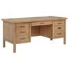 Vermes 802062 66-inch 7-drawer Computer Desk with Power Outlet - Light Ash image 1