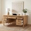Vermes 802062 66-inch 7-drawer Computer Desk with Power Outlet - Light Ash image 4