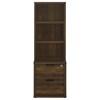 Westpark 802713-S3 3-piece Wall Unit Bookcase Set with USB - Dark Pine image 1