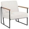 Monsen 900648 Fabric Upholstered Metal Frame Accent Chair - Ivory image 1