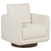 Iris 903255 Fabric Upholstered Swivel Accent Chair - Ivory image 1