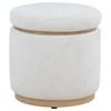 Remuda 915423 Boucle Upholstered Round Storage Ottoman - Ivory image 3