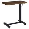 Westpark 930302 Pneumatic Adjustable C-Shape Side Table with Casters - Dark Pine image 1