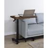 Westpark 930302 Pneumatic Adjustable C-Shape Side Table with Casters - Dark Pine image 4