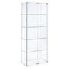 Delphinium 950170WHT 4-Shelf Clear Glass Curio Display Cabinet - White image 1