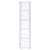Delphinium 950170WHT 4-Shelf Clear Glass Curio Display Cabinet - White image 3