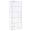 Delphinium 950170WHT 4-Shelf Clear Glass Curio Display Cabinet - White image 4