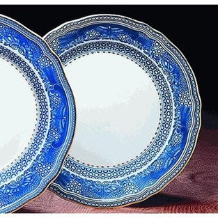 Mottahedeh Mandarin Bouquet Fitzhugh Border Dinner Plate (W2100B) (Plates - Dinner)