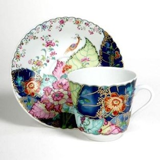 Mottahedeh Tobacco Leaf Tea Cup and Saucer (Cups & Saucers - Cups and Saucers)