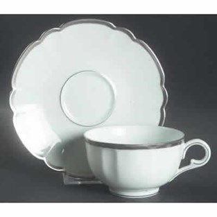 Robert Haviland & C. Parlon Colette Platinum Tea Cup & Saucer (Cups & Saucers - Cups and Saucers)