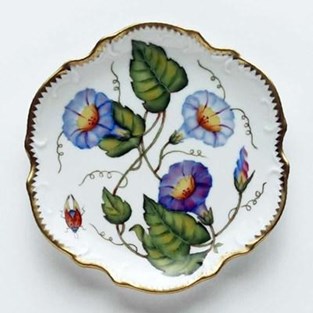 Anna Weatherley Morning Glory Purple Flower Bread & Butter Plate (Plates - Bread and Butter)