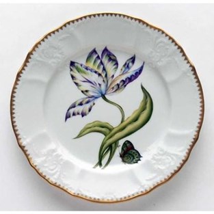 Anna Weatherley Old Master Tulips Yellow, Green, Purple & Blue Tulip Salad Plate (Plates - Salad)