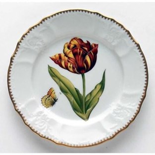 Anna Weatherley Old Master Tulips Red, Yellow & Orange Tulip Salad Plate (Plates - Salad)