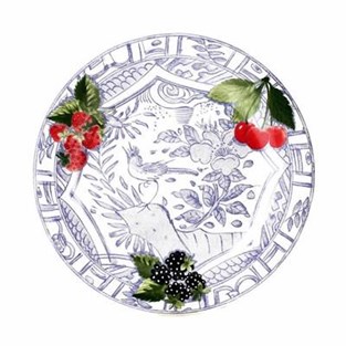 Gien Oiseau Bleu Fruits Dinner Plate (Plates - Dinner)
