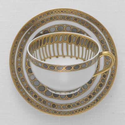 Robert Haviland & C. Parlon Syracuse Taupe Tea Cup & Saucer (Cups & Saucers - Cups and Saucers)