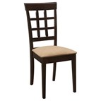 Coaster Furniture Gabriel 100772 Lattice Back Dining Side Chair - Cappuccino