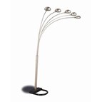 Coaster Furniture Kayd 1243 92-inch Arc 5-light Dome Shade Metal Floor Lamp - Chrome
