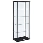 Coaster Furniture Delphinium 950170 5-shelf Clear Glass Curio Display Cabinet - Black