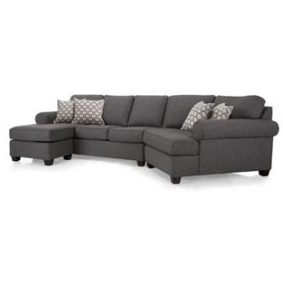 Decor-Rest Furniture 2566/2583 Sectional (Sectionals - Stationary)