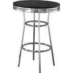Coaster Furniture Retro 2405 Round 30-inch 1950's Bistro Pub Height Bar Table - Black