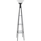 Coaster Furniture Gianni 901420 70-inch 3-shelf Frosted Torchiere Floor Lamp - Black