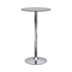 Coaster Furniture Abiline 120341 Round 24-inch Glass Top Bistro Bar Table - Chrome