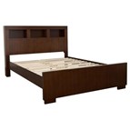 Coaster Furniture Jessica 200719Q Wood Queen LED Storage Bookcase Bed - Cappuccino