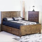 Mako Wood Furniture Scarlet 4100-ST Queen Panel Bed with Storage