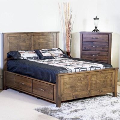 Mako Wood Furniture Scarlet 4100-ST King Panel Bed with Storage (Beds - King)