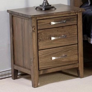 Mako Wood Furniture Scarlet 4100-65 Nightstand (Nightstands - 3 Drawers)
