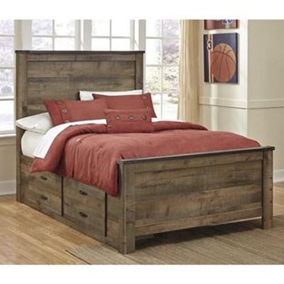 Signature Design by Ashley Trinell B446B10 Full Panel Bed with 2 Storage Drawers (Kids Beds - Bed)