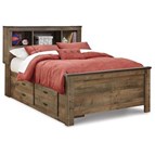Signature Design by Ashley Trinell B446B16 Full Bookcase Bed with 2 Storage Drawers