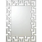Coaster Furniture Forman 901786 38 x 48 Inch Greek Motif Frameless Wall Mirror - Silver