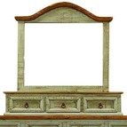 LMT Imports Turquoise Washed Cross Dresser Mirror