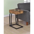 Coaster Furniture Troy 900577 1-Drawer C-Shaped Side Table Power Outlet - Rustic Nutmeg