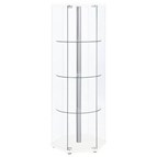 Coaster Furniture Zahavah 950001 4-shelf Hexagonal Clear Glass Curio Cabinet - White