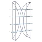 Coaster Furniture Larson 910050 73-inch 4-shelf Glass Bookshelf - Chrome